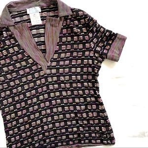 Missoni Vintage Boucle Block Collar Polo